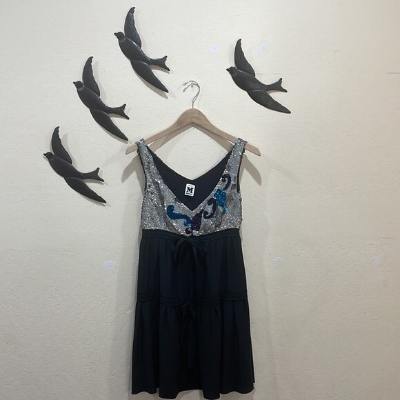 M Missoni Black Silk Silver & Purple Sequin Cocktail Dress - 2 -New Year's Eve! - Picture 7 of 12